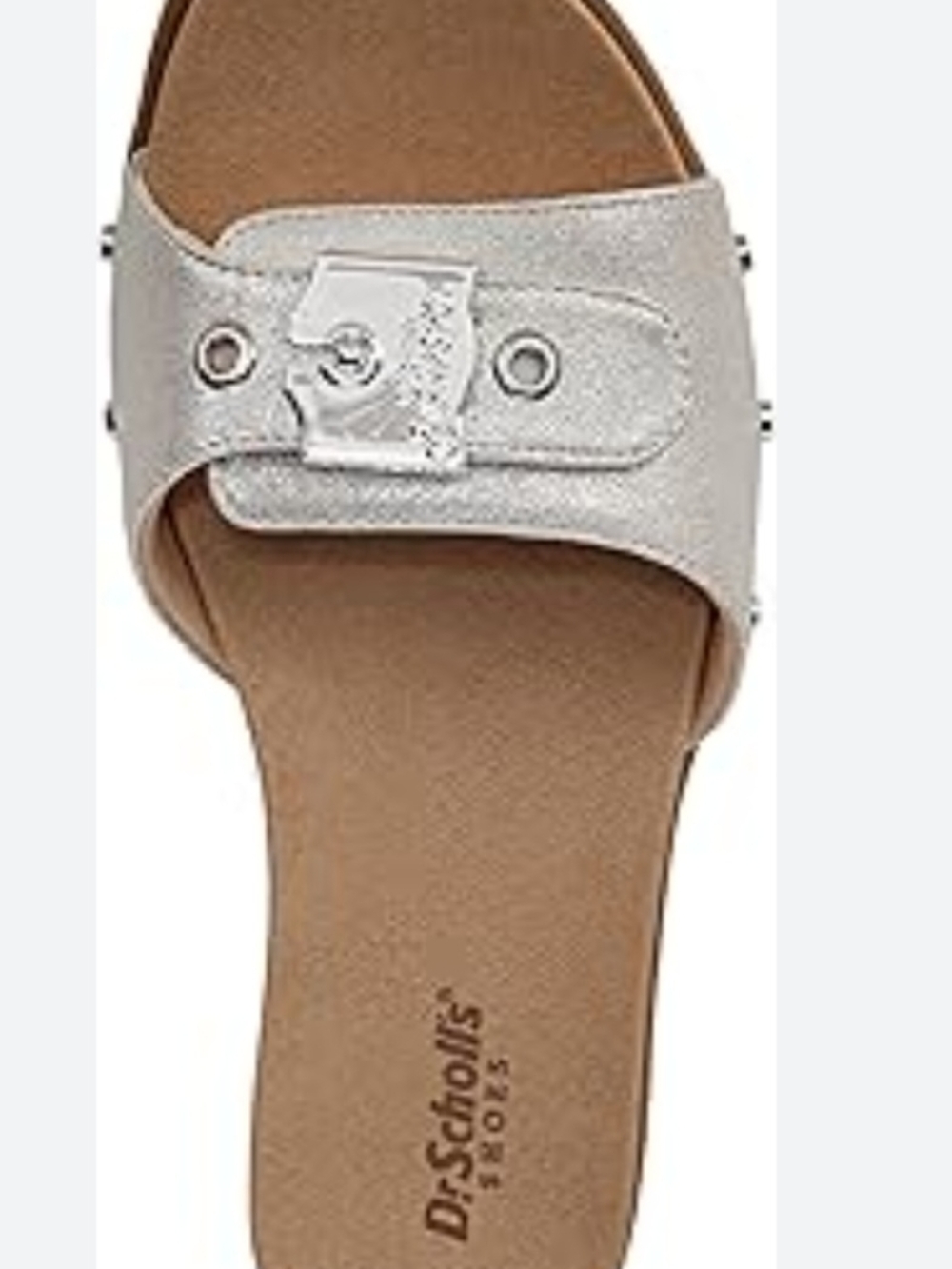 Dr. Scholl's Buckle Slide Sandals Island Icon Silver Metallic